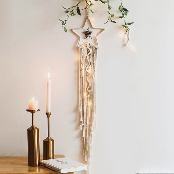 NEW Handmade Boho Star Macrame Wall Decor - Picture 1 of 3